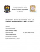 PROCEDIMIENTO TÉCNICO DE LA AUDITORÍA FISCAL PARA PEQUEÑAS Y MEDIANAS EMPRESAS DE MONCLOVA COAHUILA