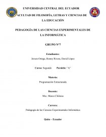 PEDAGOGÍA DE LAS CIENCIAS EXPERIMENTALES DE LA INFORMÁTICA. Página 1