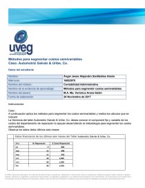 Métodos para segmentar costos semivariables Caso: Automotriz Galván & Uribe, Co.. Página 1
