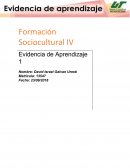 Formación Sociocultural IV Evidencia de Aprendizaje 1