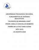 FUNDAMENTOS DE SISTEMAS EDUCATIVOS. “FILOSOFÍA DE IMMANUEL KANT”