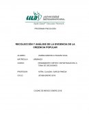 RECOLECCIÓN Y ANÁLISIS DE LA EVIDENCIA DE LA CREENCIA POPULAR