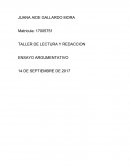TALLER DE LECTURA Y REDACCION ENSAYO ARGUMENTATIVO