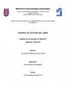 CONTROL DE LECTURA DEL LIBRO “¿Quién se ha llevado mi Queso?”