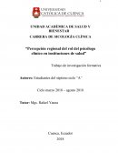 Percepción regional del rol del psicólogo clínico en instituciones de salud