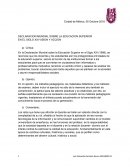 DECLARACION MUNDIAL SOBRE EDUCAION SUPERIOR
