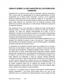ENSAYO SOBRE LA DECLARACIÓN DE LOS DERECHOS HUMANOS