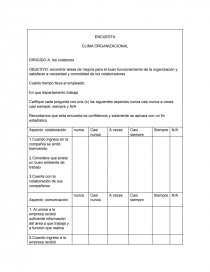 ENCUESTA CLIMA ORGANIZACIONAL. Página 1