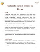 Protocolo de Secado de cacao