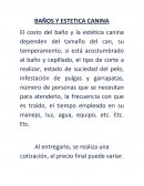 BAÑOS Y ESTETICA CANINA