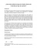 ¿Que tanto afecta la tasa de interés interna de Colombia al tipo de cambio?