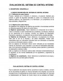 EVALUACION DEL SISTEMA DE CONTROL INTERNO