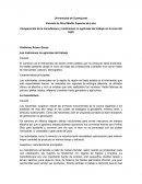 Comparación de la manufactura y tradiciones no agrícolas del trabajo en la zona del bajío