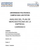 ANÁLISIS DEL PLAN DE MERCADOTECNIA DE LA EMPRESA