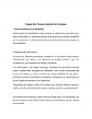 Etapas Del Proceso Gestión De Compras