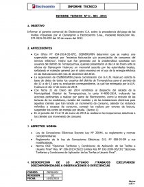 INFORME TECNICO N° H - 001 -2015. Página 1