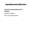 REPORTE DE PRÁCTICA Ley de la conservación de la materia