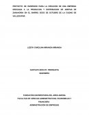 CREACION DE UNA EMPRESA DEDICADA A LA PRODUCION Y DISTRIBUCION DE AREPAS DE ZANAHORIA