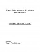 Curso Sistemático de Rorschach Psicoanalítico
