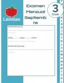 Español 3er Grado - Examen Mensual