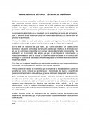 Reporte de Lectura “MÉTODOS Y TÉCNICAS DE ENSEÑANZA”