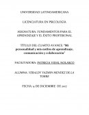 Mi personalidad y mis estilos de aprendizaje, comunicación y colaboración