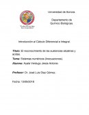 El reconocimiento de las sustancias alcalinas y acidas. Tema: Sistemas numéricos (Inecuaciones).