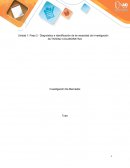 Diagnóstico e identificación de la necesidad de Investigación de Mercados