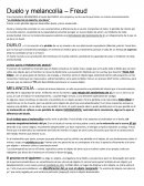 ﻿Duelo y melancolía – Freud. La perdida de un objeto, un ideal