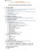 ESTRUCTURA DEL INFORME FINAL DE MANTENIMIENTO DE SOFTWARE