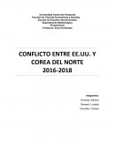 CONFLICTO ENTRE EE.UU. Y COREA DEL NORTE 2016-2018