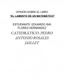 OPINIÓN SOBRE EL LIBRO “EL LAMENTO DE UN MATEMÁTICO”