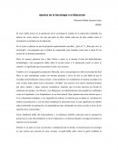 Aportes de la Sociología a la Educación