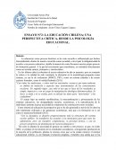 ENSAYO N°2: LA EDUCACIÓN CHILENA; UNA PERSPECTIVA CRÍTICA, DESDE LA PSICOLOGÍA EDUCACIONAL