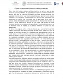 Obstaculos para el desarrollo del aprendizaje