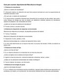 Guía para examen Manufactura Integral