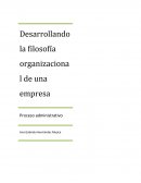 Desarrollando la filosofía organizacional de una empresa Proceso administrativo