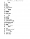 ESTRUCTURA DE LA NOMENCLATURA