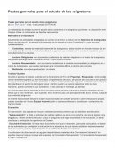 Pautas generales para el estudio de las asignaturas