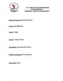 Espacio Curricular: INGLES TECNICO. Página 1