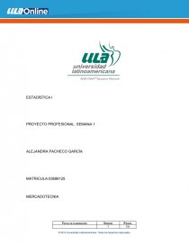ESTADÍSTICA I PROYECTO PROFESIONAL: SEMANA 1. Página 1