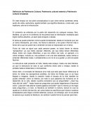 Definición de Patrimonio Cultural, Patrimonio cultural material y Patrimonio cultural inmaterial