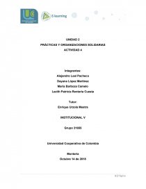 PRÁCTICAS Y ORGANIZACIONES SOLIDARIAS. Página 1
