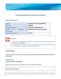 Explicando el proyecto comunitario. Página 1