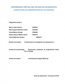 Resolviendo problemas de programación lineal. Foro y entrega. Página 1
