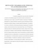 MOTIVACIÓN Y DESARROLLO DEL PERSONAL EN LAS ORGANIZACIONES