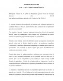 INFORME DE LECTURA ARTÍCULO “LA MAQUINARIA AGRICOLA”