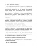 Banco Central de Venezuela. PATRIMONIO DEL BANCO CENTRAL DE VENEZUELA