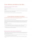Como disfrutar actividades al aire libre