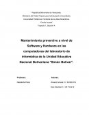 Mantenimiento preventivo a nivel de Software y Hardware en las computadoras del laboratorio de informática